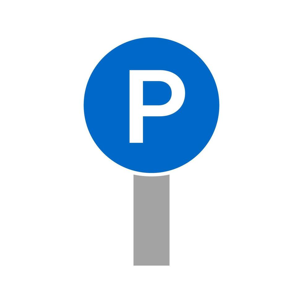 Parking sign and pole. Parking area. Vector. vector