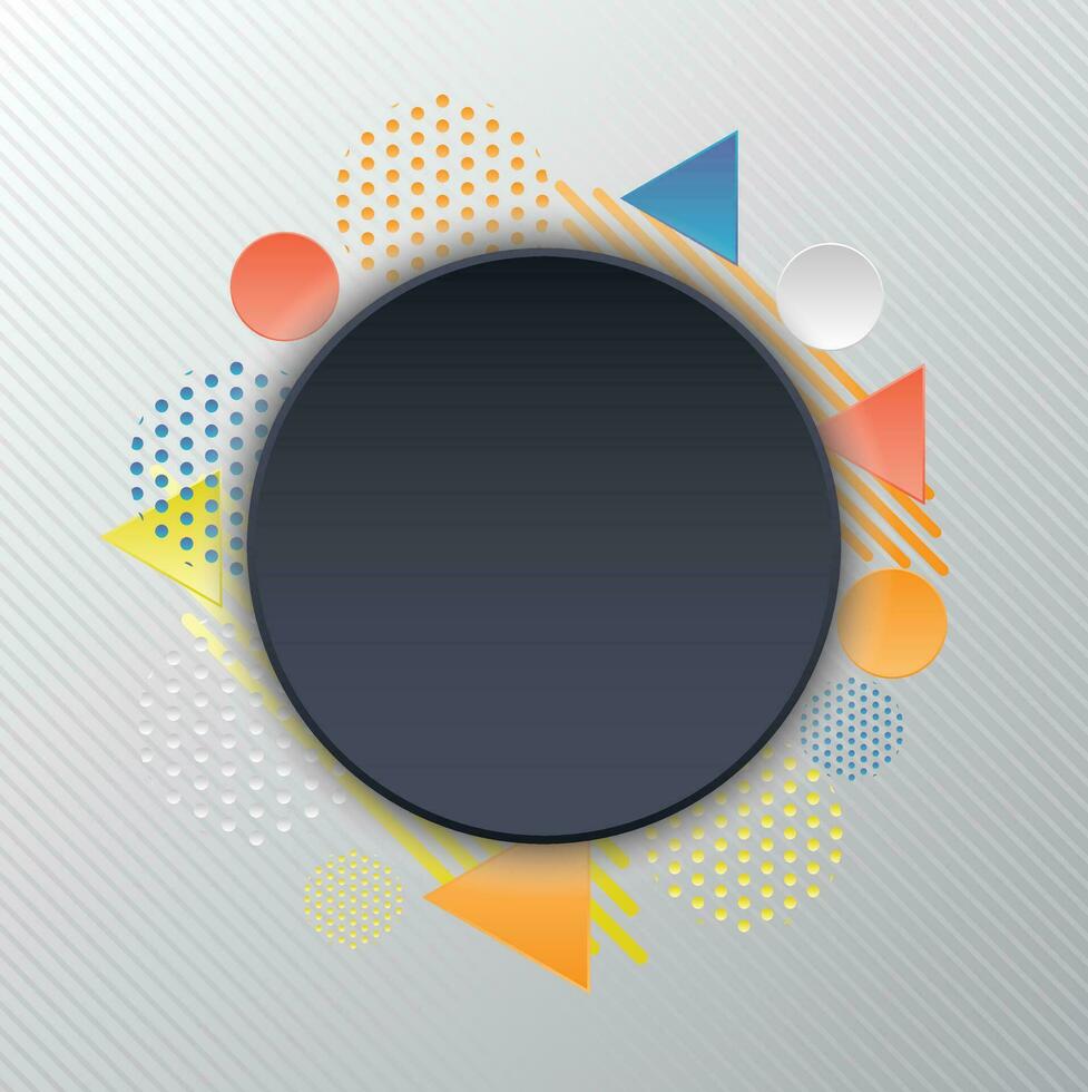 Minimalist black premium abstract circle background with luxury dark geometric elements. Exclusive wallpaper design for poster, brochure, presentation, website etc. - Vector EPS