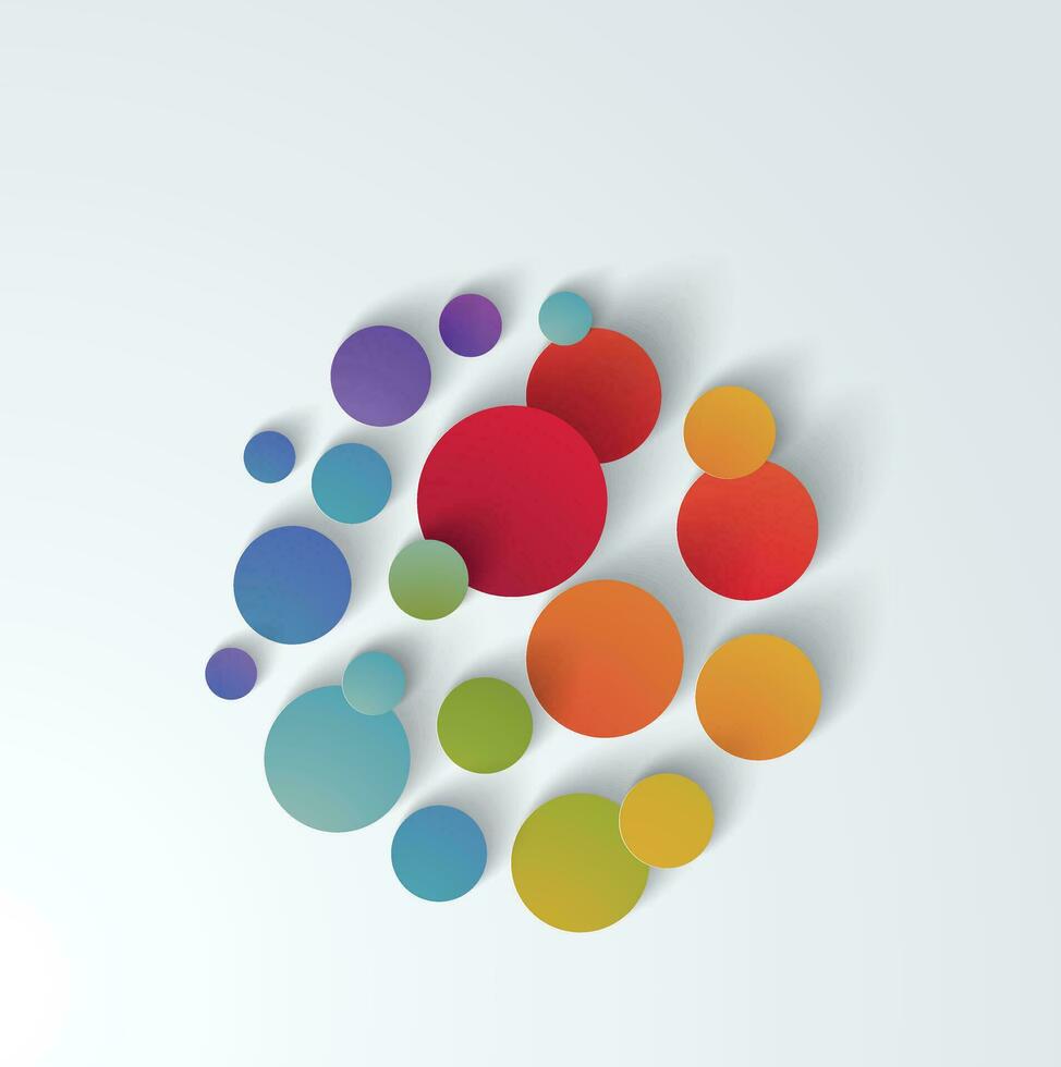 Dynamic circle dimension background with colorful light effect vector