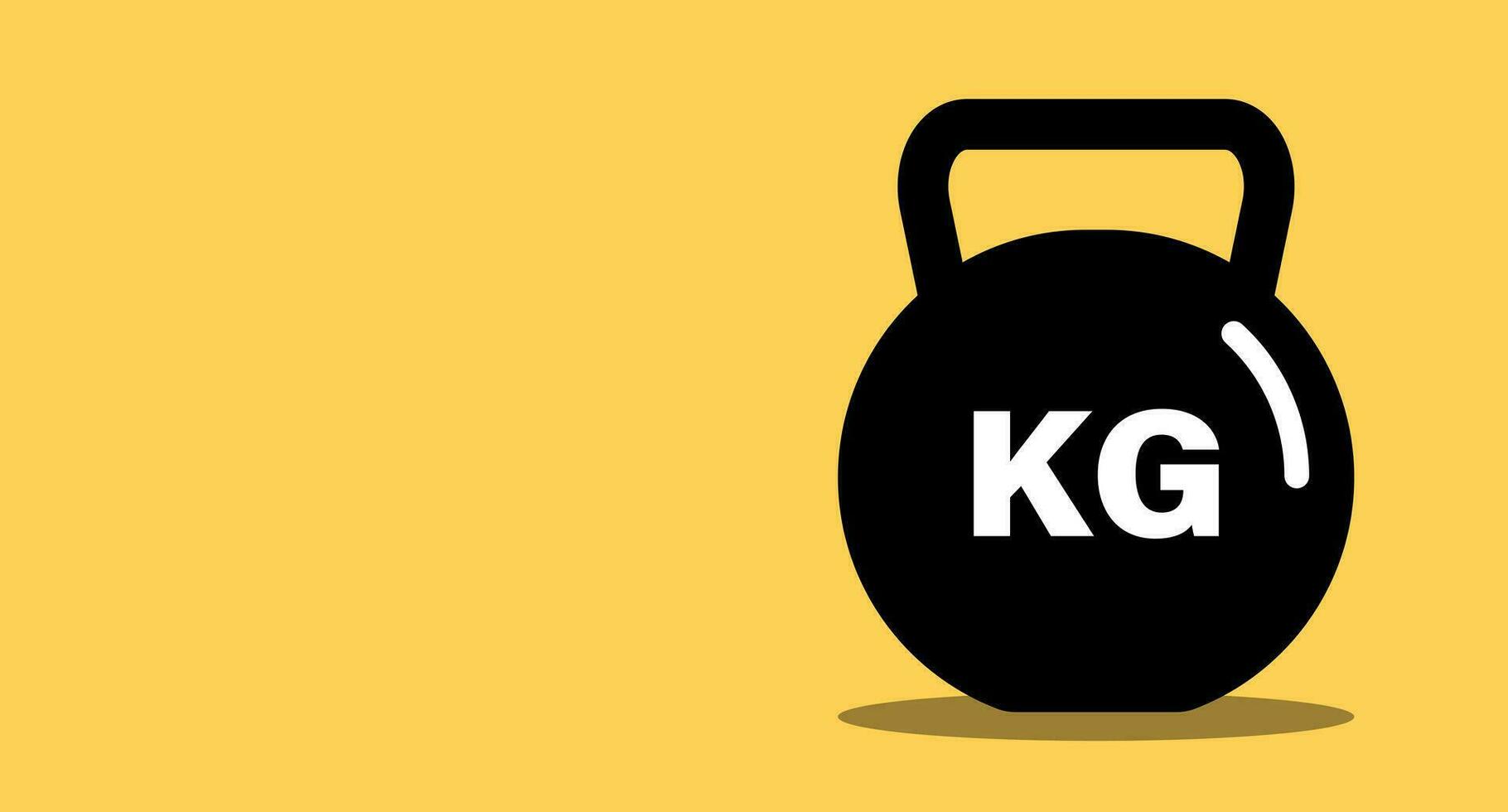 Background with KG kettlebell and copy space. Muscle training and weight. Vector. vector