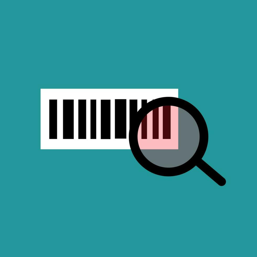 Barcode check. Barcode and magnifying glass icon. Vector. vector