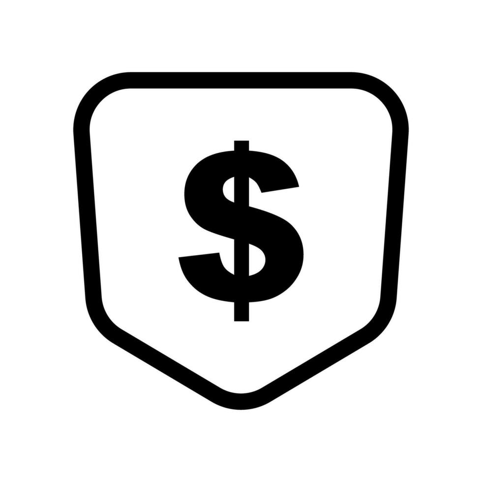 Shield icon with dollar sign. Vector. vector