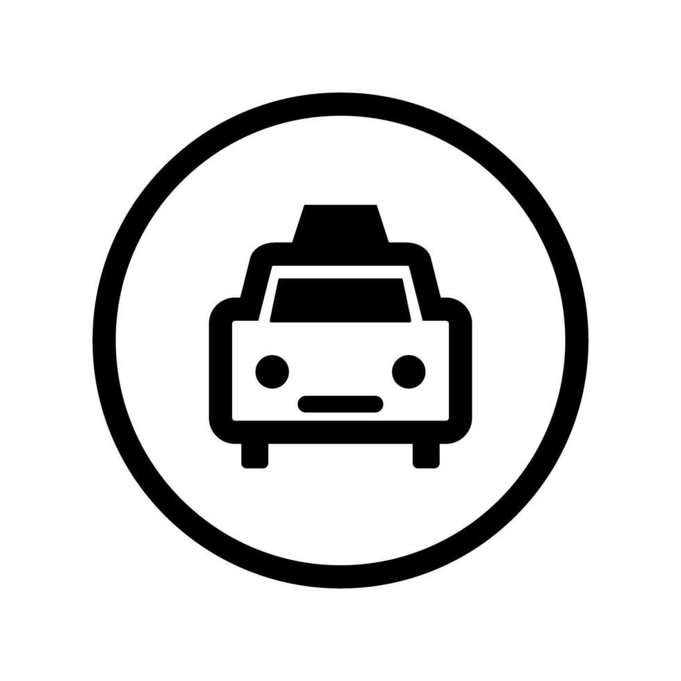 Round circle and cab icon. Taxi icon. Vector. vector