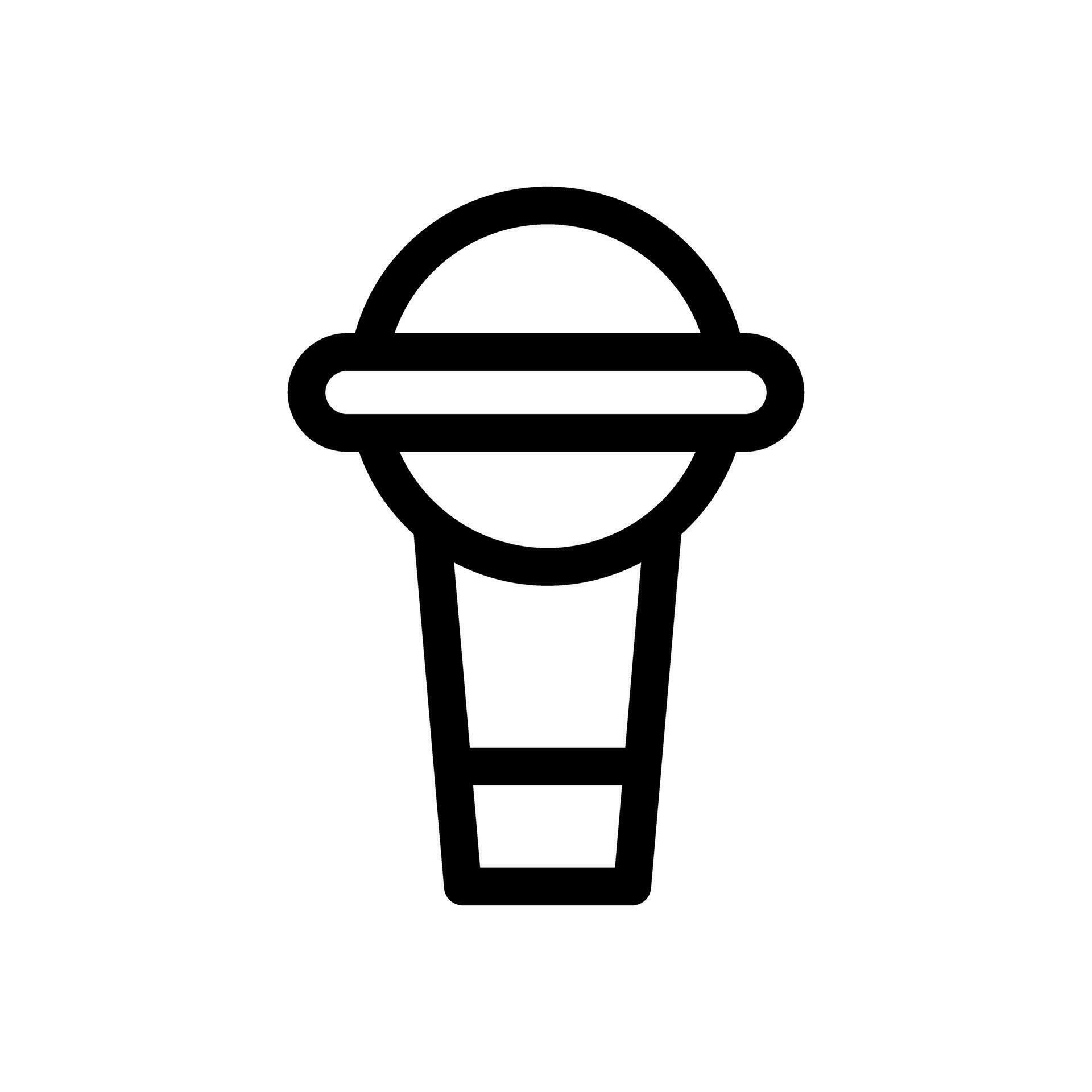 A simple handheld microphone icon. Microphone for karaoke and interview