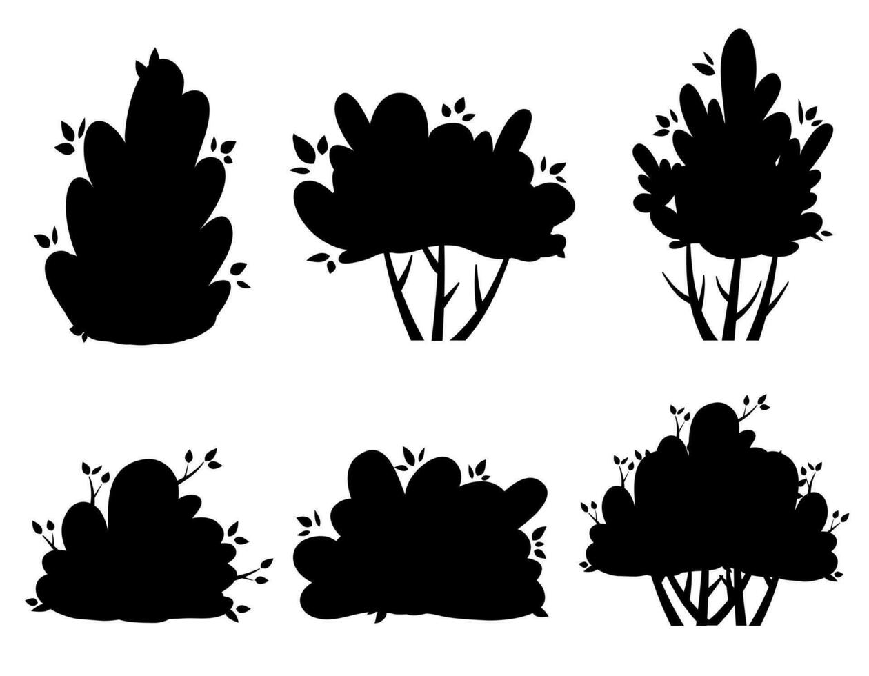 collection isolated tree Symbol silhouette style on white background. Can be used for your work. vector