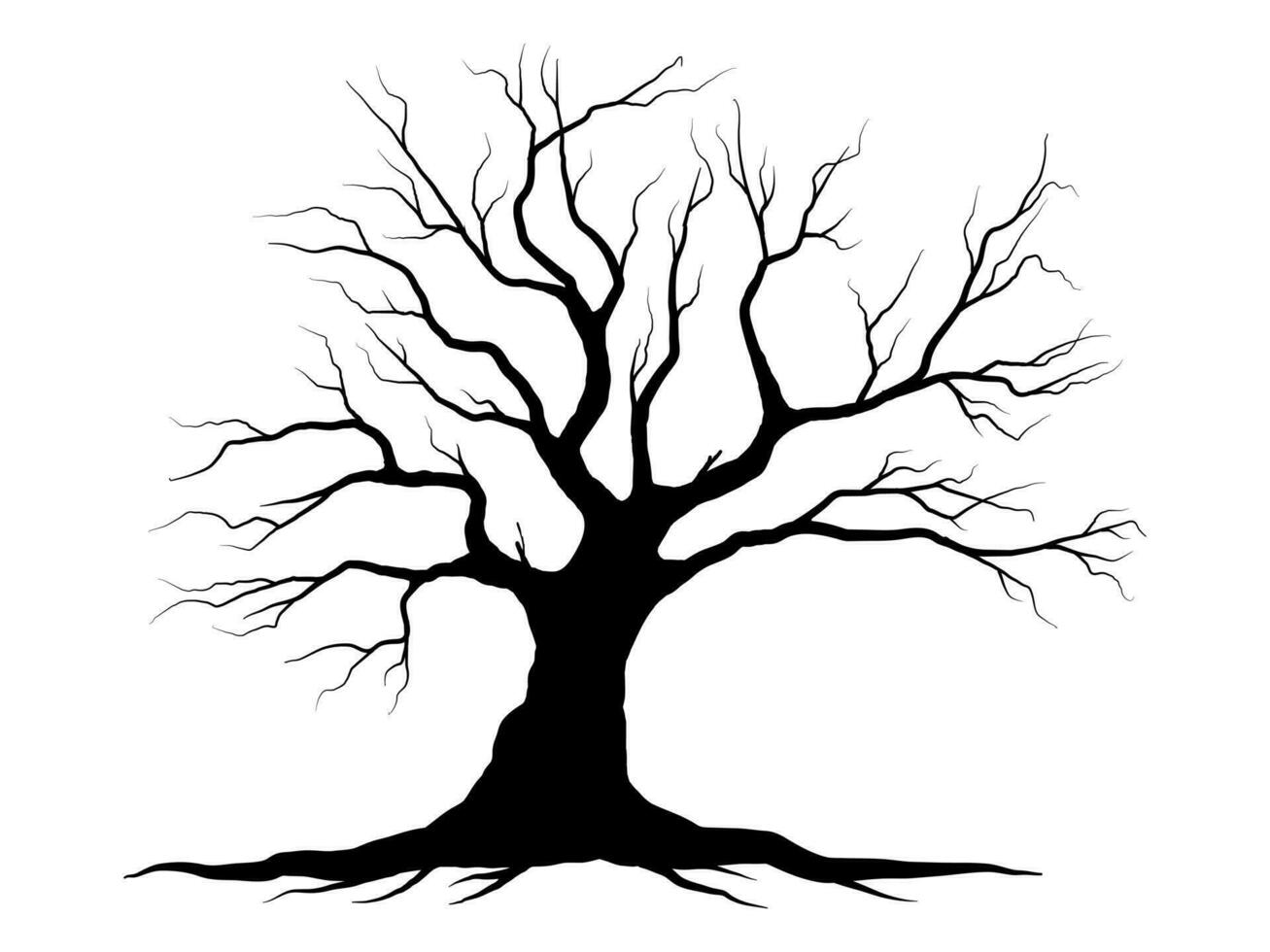 negro árbol símbolo estilo y blanco antecedentes. lata ser usado para tu trabajar. vector