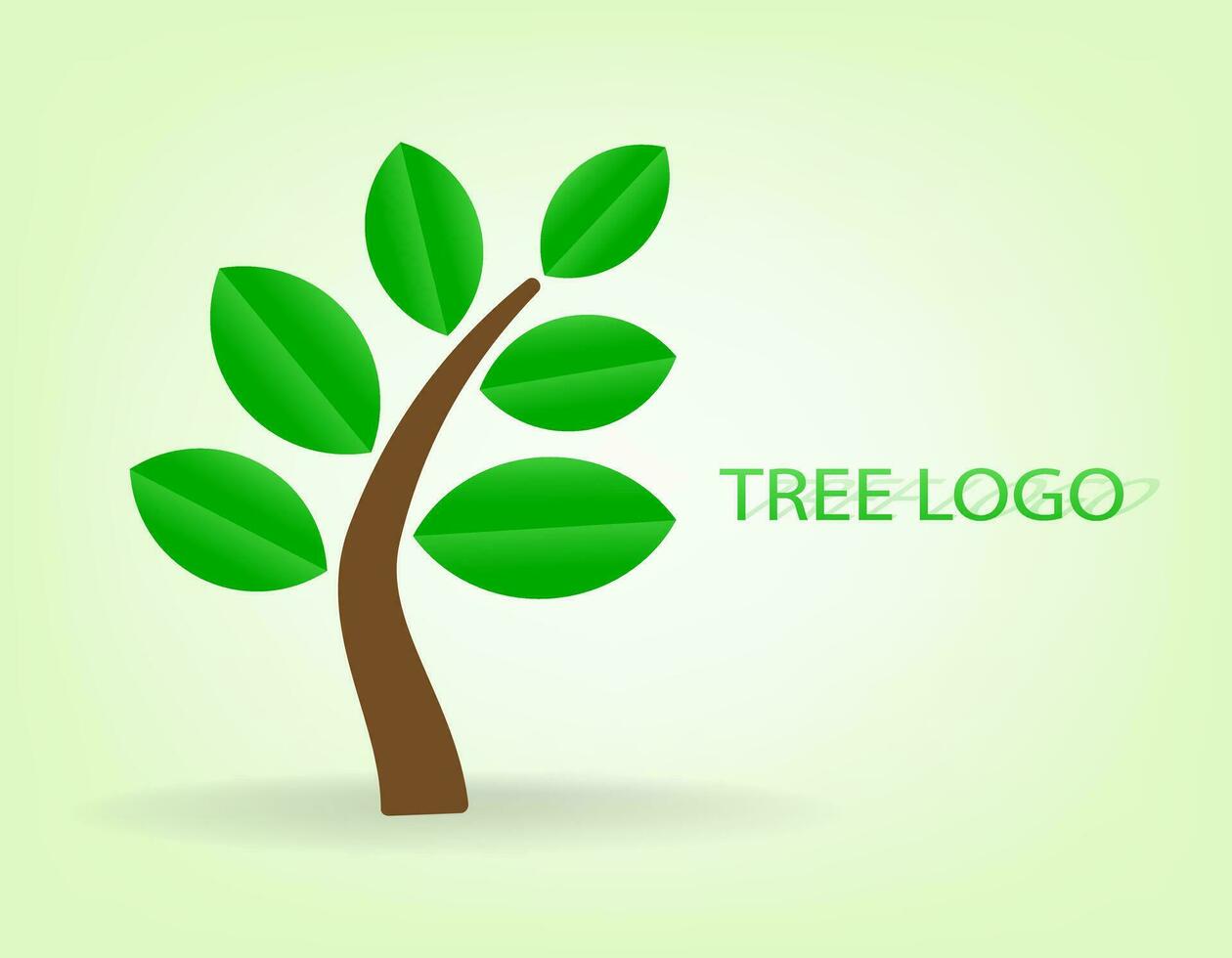 Trees and root with green leaves look beautiful and refreshing. Tree and roots LOGO style. vector