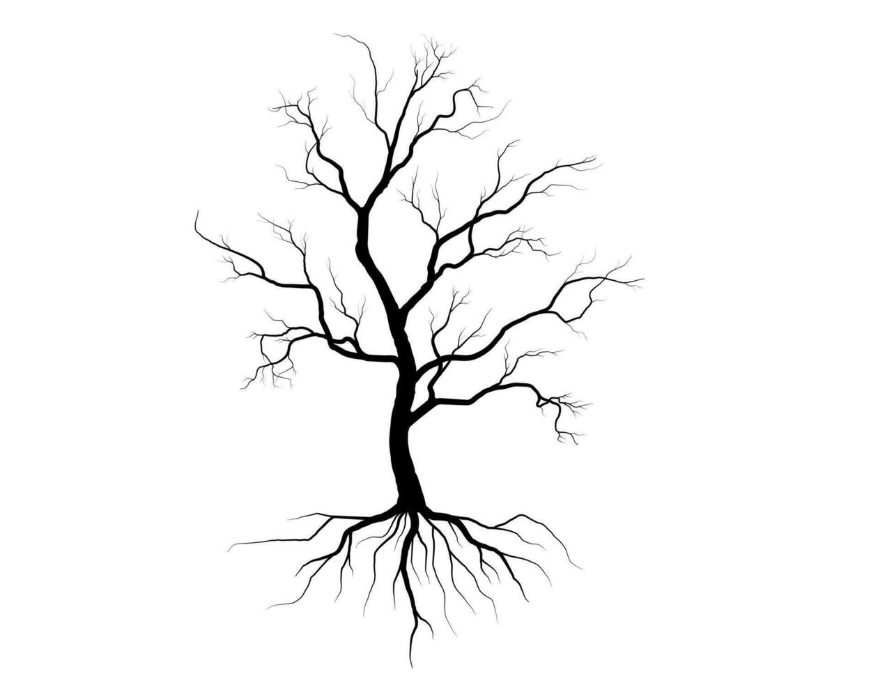 Black tree Symbol style and white background. Can be used for your work. vector