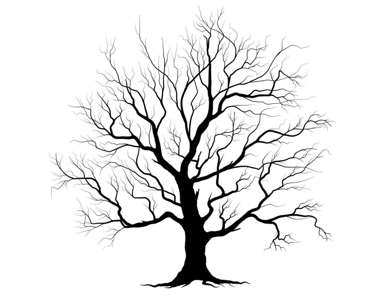 negro árbol símbolo estilo y blanco antecedentes. lata ser usado para tu trabajar. vector