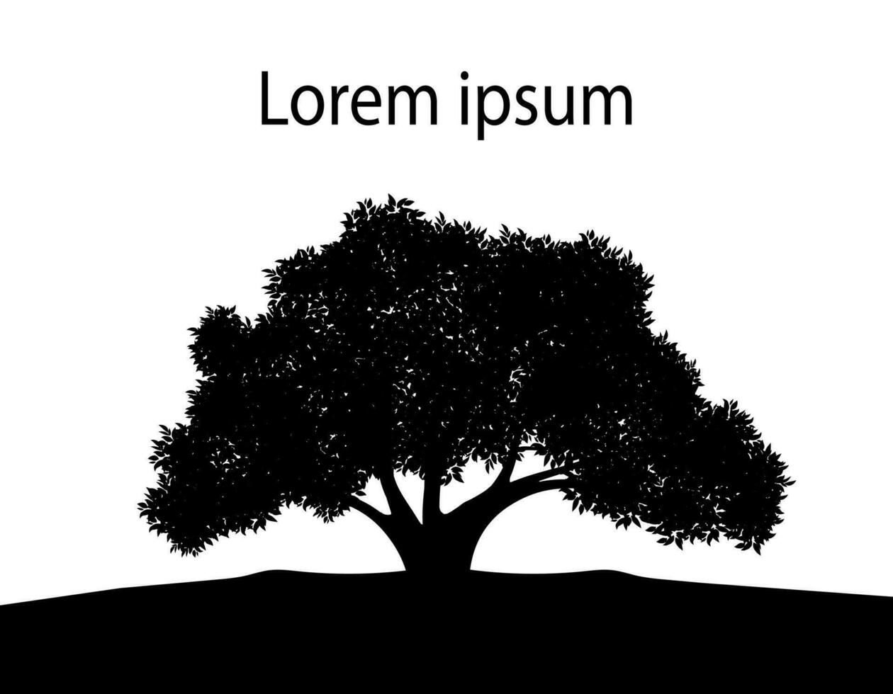 negro árbol símbolo estilo y blanco antecedentes. lata ser usado para tu trabajar. vector