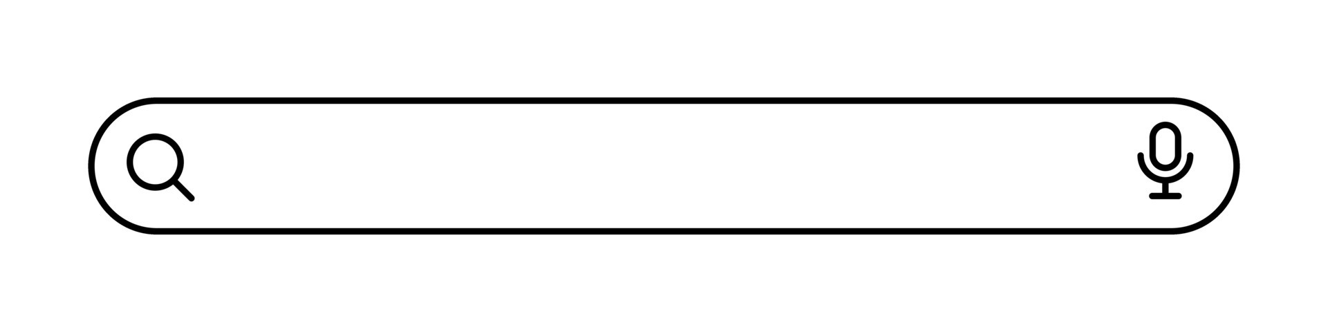 Search bar icon with magnifying glass and voice search button. Search ...