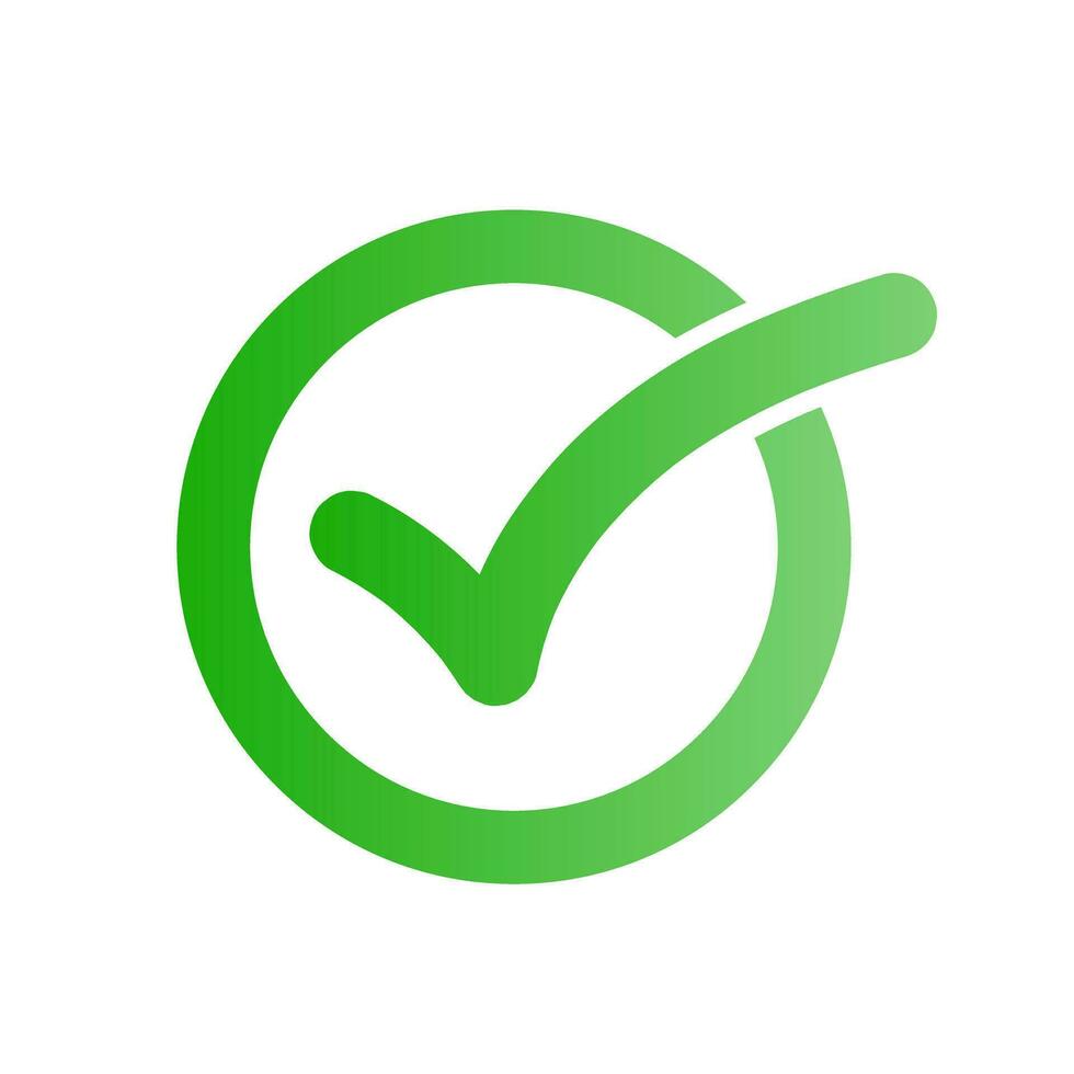 Glossy round checkbox icon. Approval icon. Vector. vector