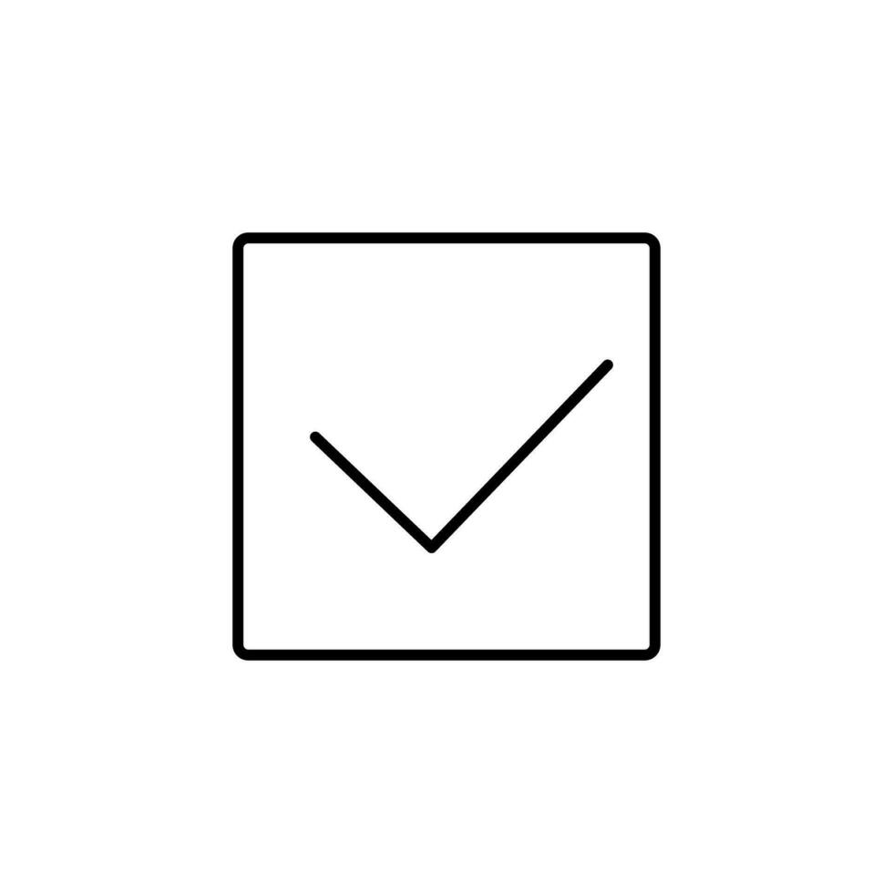 A square checkbox with a thin line. Vector. vector