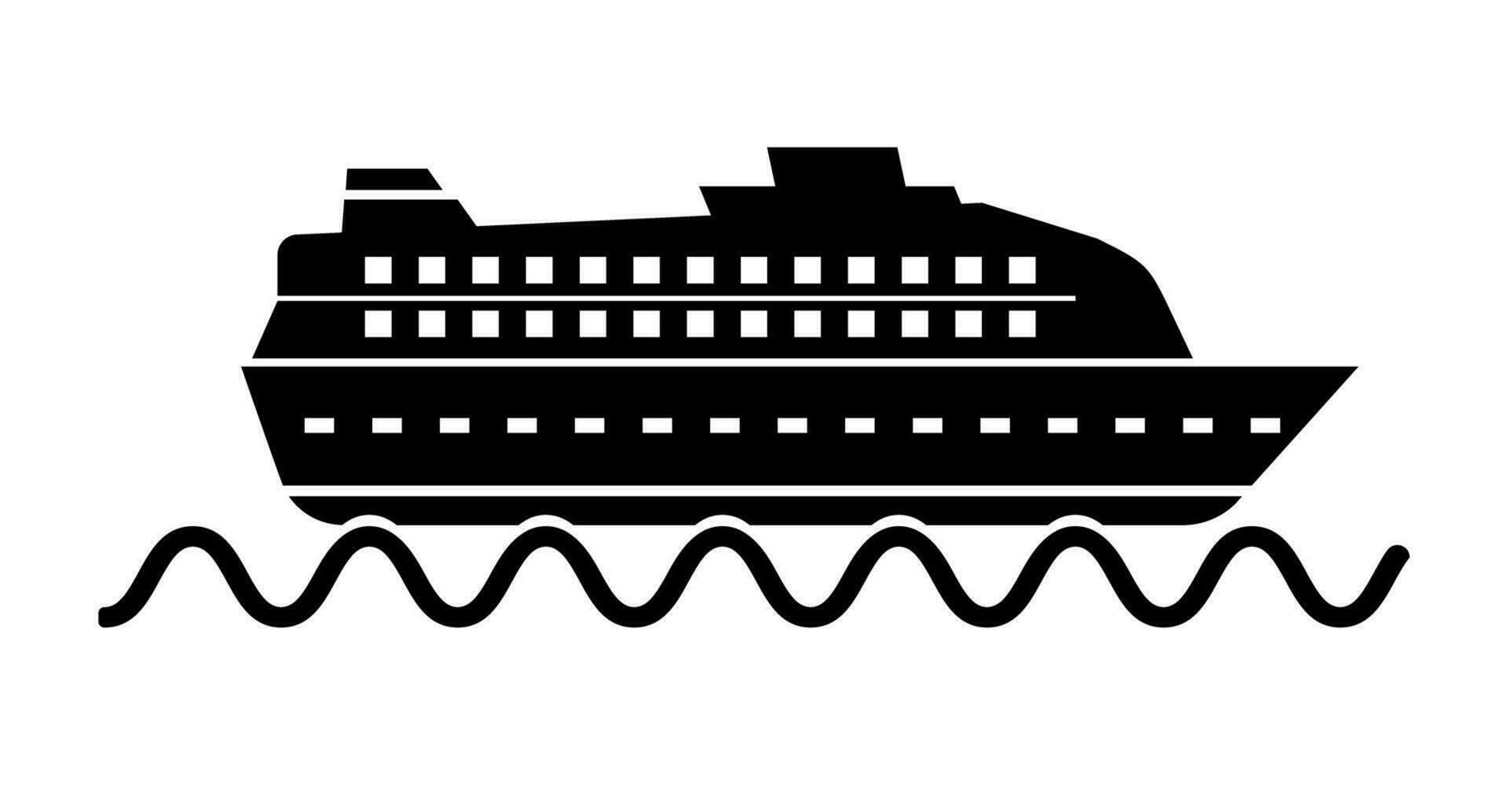Luxury cruise ship silhouette icon. Cruising. Vector. vector