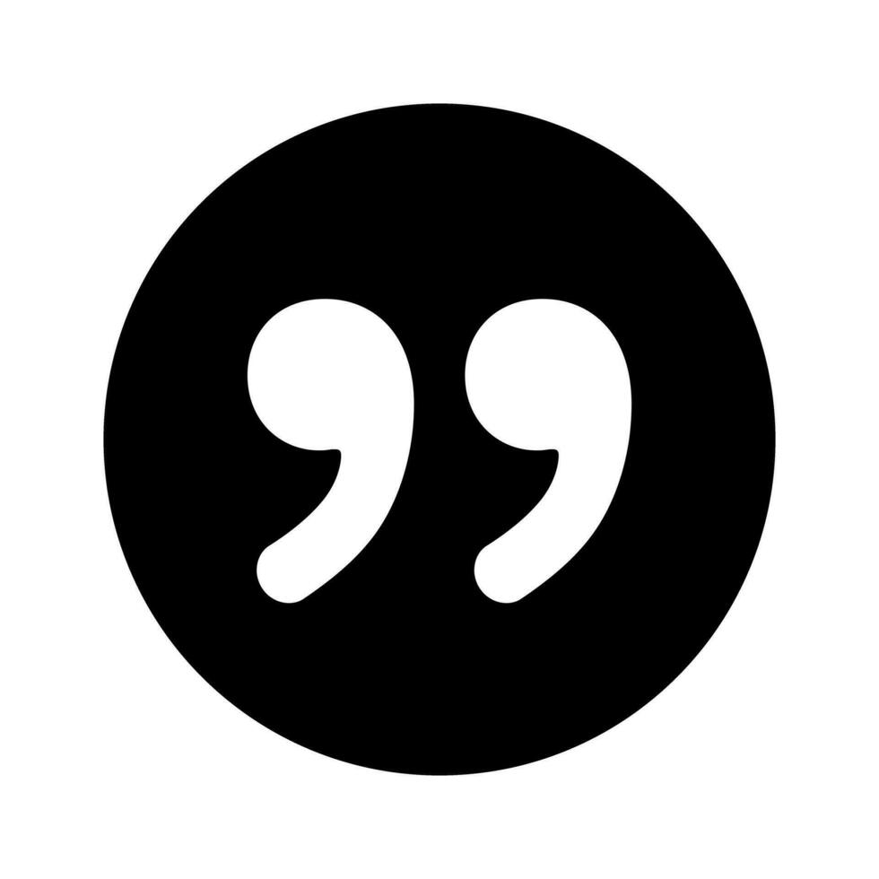 Round quote icon. Double quotation icon. Vector. vector