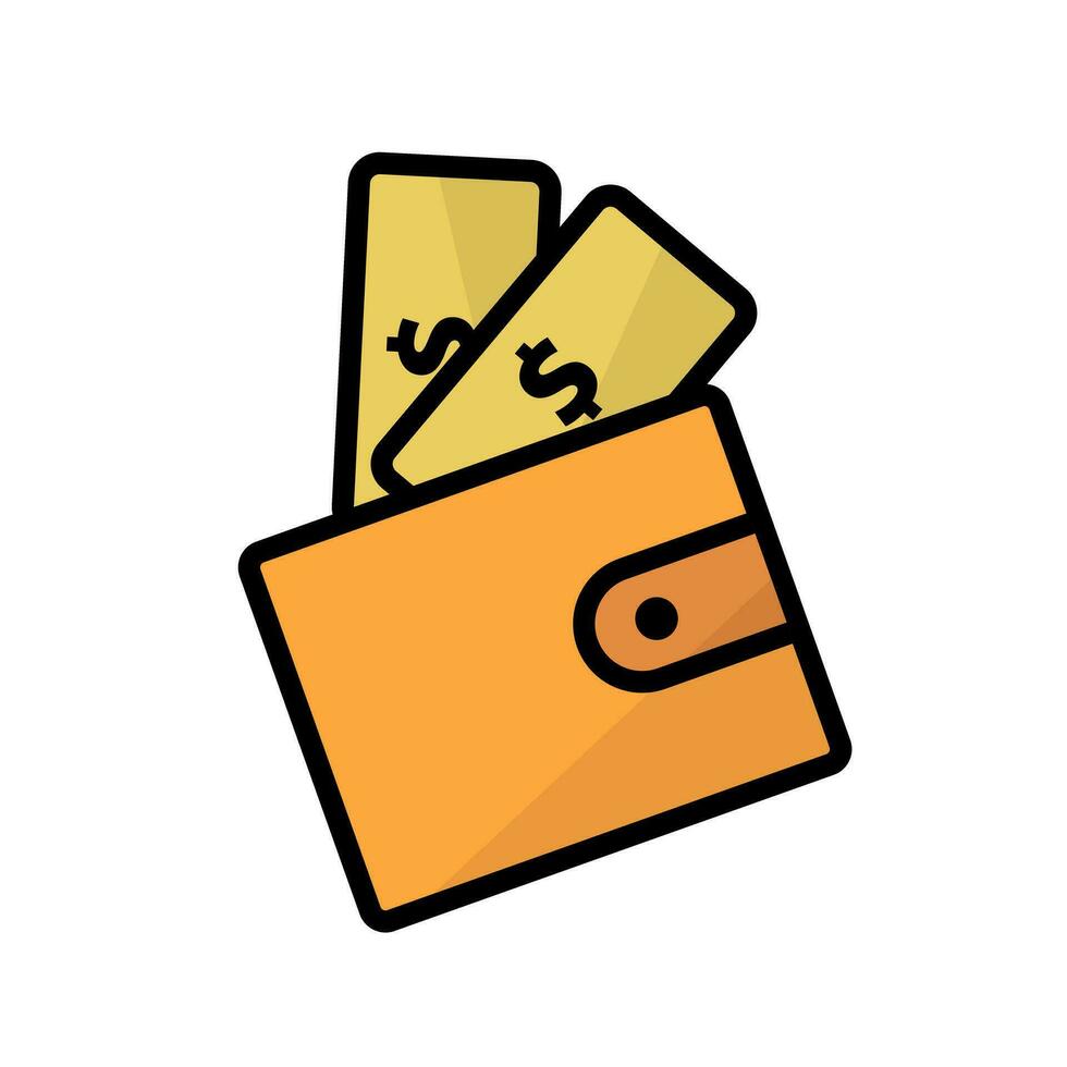 Wallet and dollar bill icons. Vector. vector