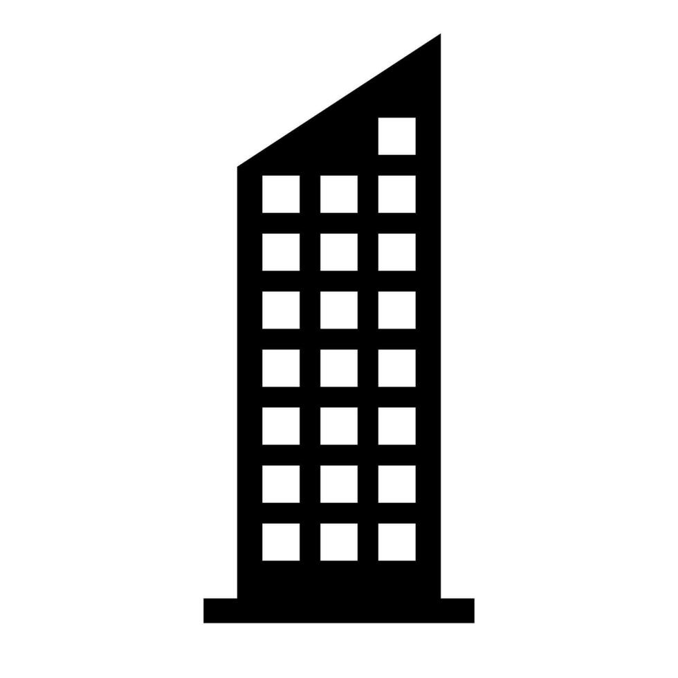 Modern skyscraper silhouette icon. Vector. vector