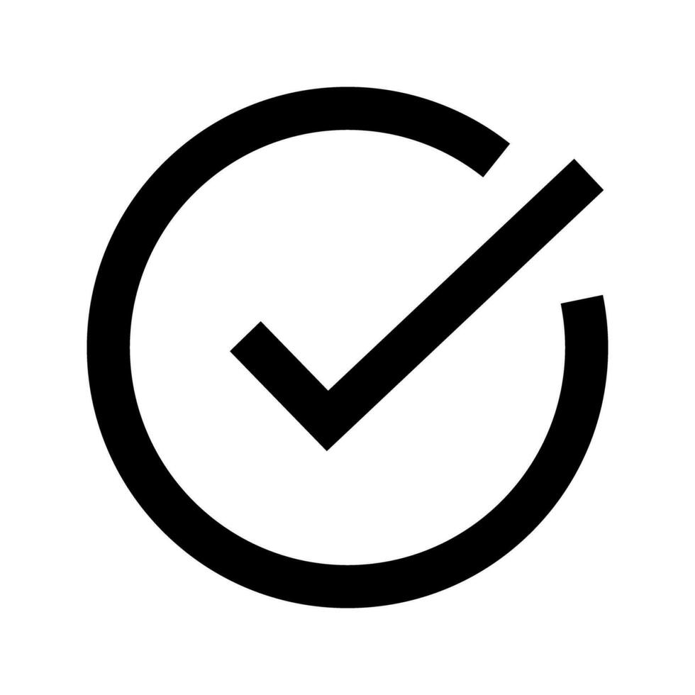 Round check mark symbol. Tick symbol. Vector. vector