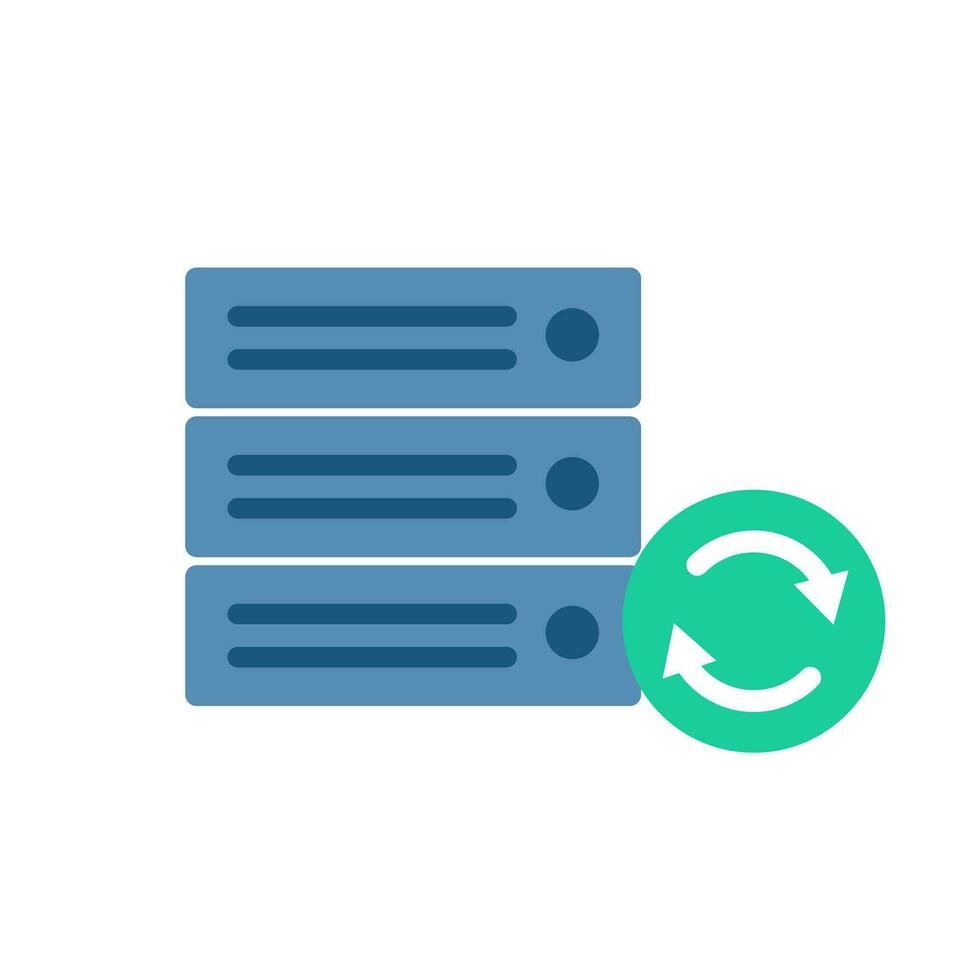 Server and sync icon. Data update. Vector. 26530021 Vector Art at Vecteezy