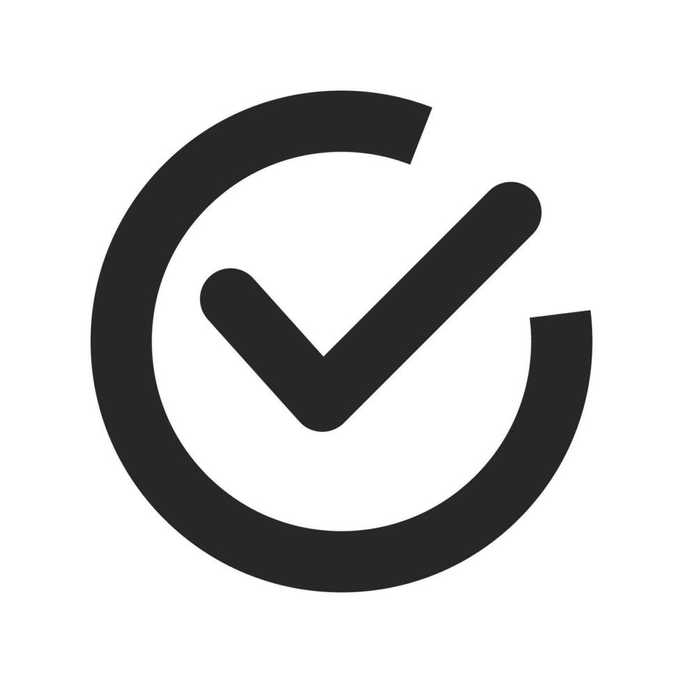 Simple round check box icon. Decision sign. Vector. vector