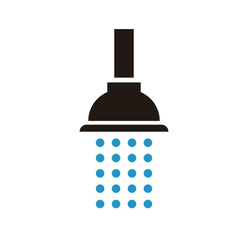 Shower and running water. Shower room icon. Vector. vector