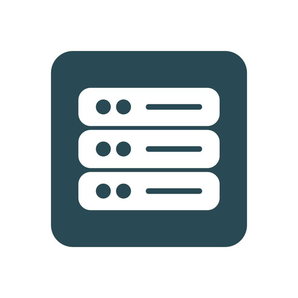 Square server icon. Web hosting. Cloud storage. Vector. vector