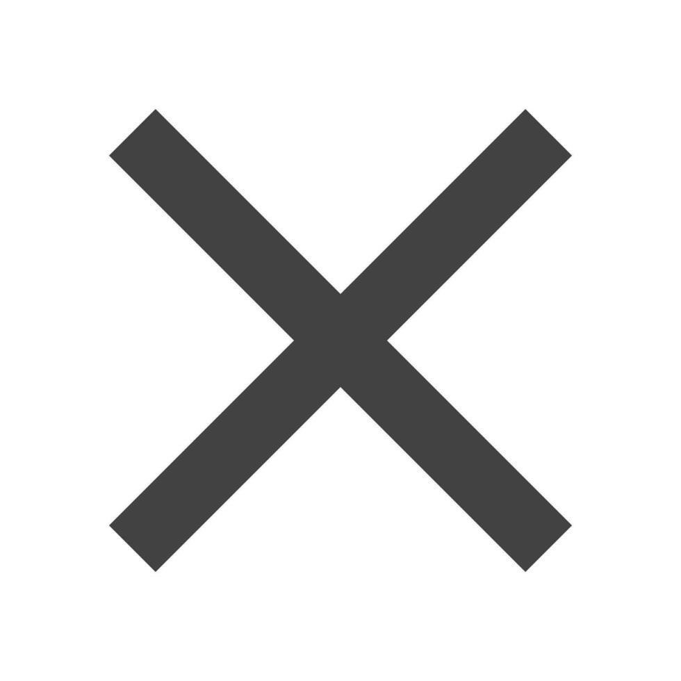 Simple cross mark silhouette icon. Error. Vector. vector