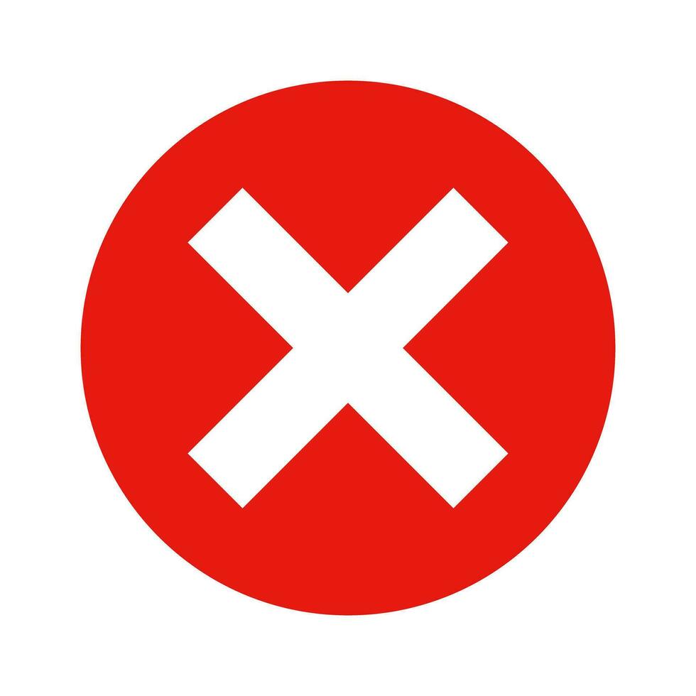 Cancel button cross mark icon. Vector. vector