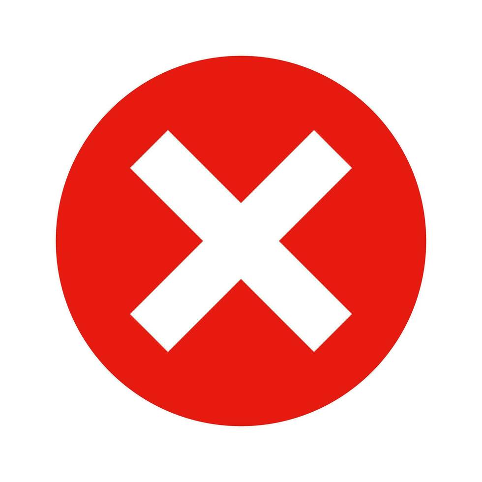 Cancel button cross mark icon. Vector. vector