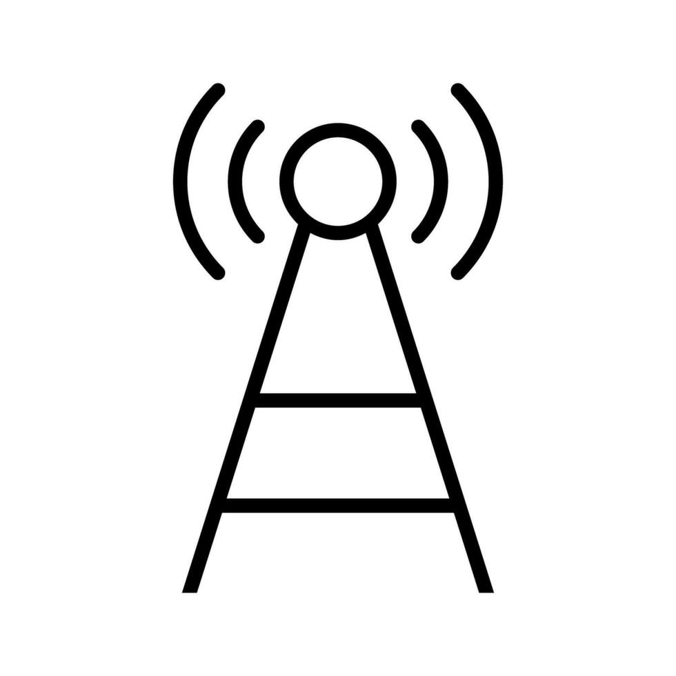 un sencillo comunicación torre. antena y radio ondas. vector. vector