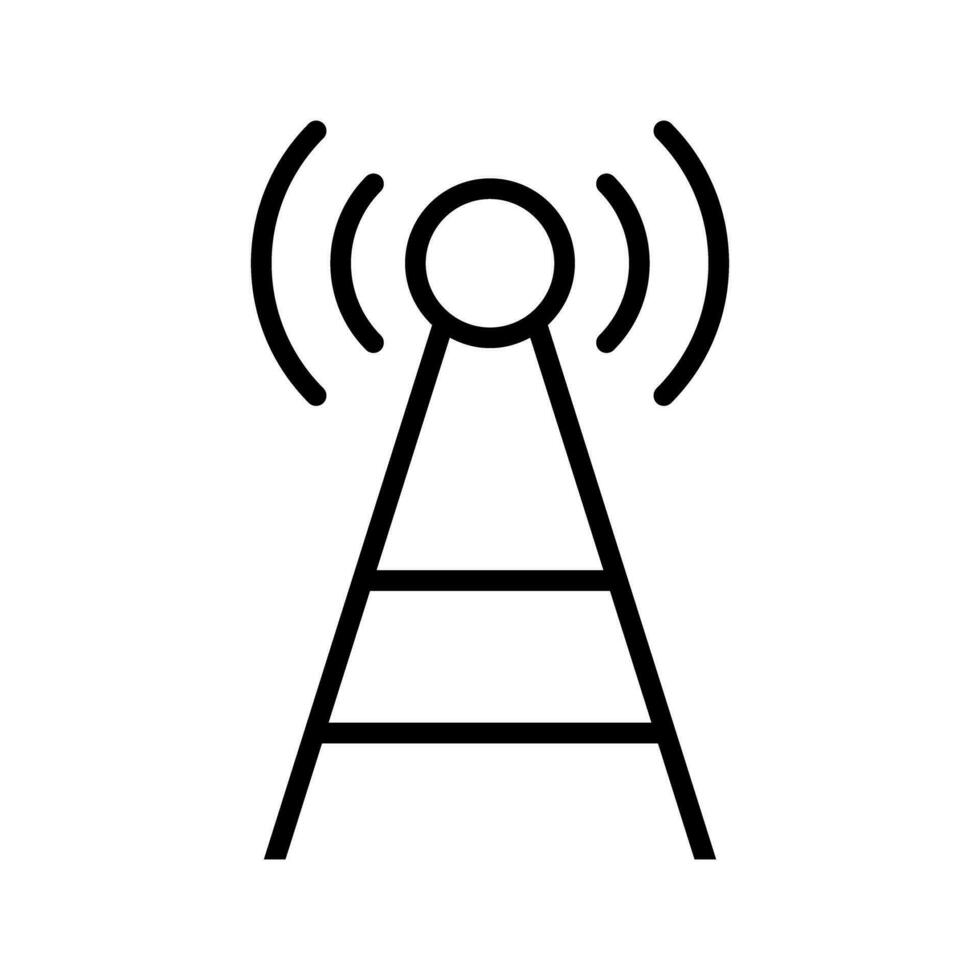 A simple communication tower. Antenna and radio waves. Vector. vector