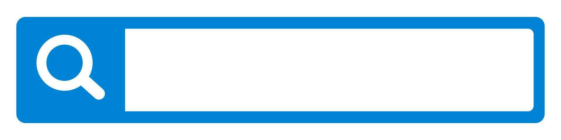 Blue search bar icon with magnifying glass. Search box with copy space. Vector. vector