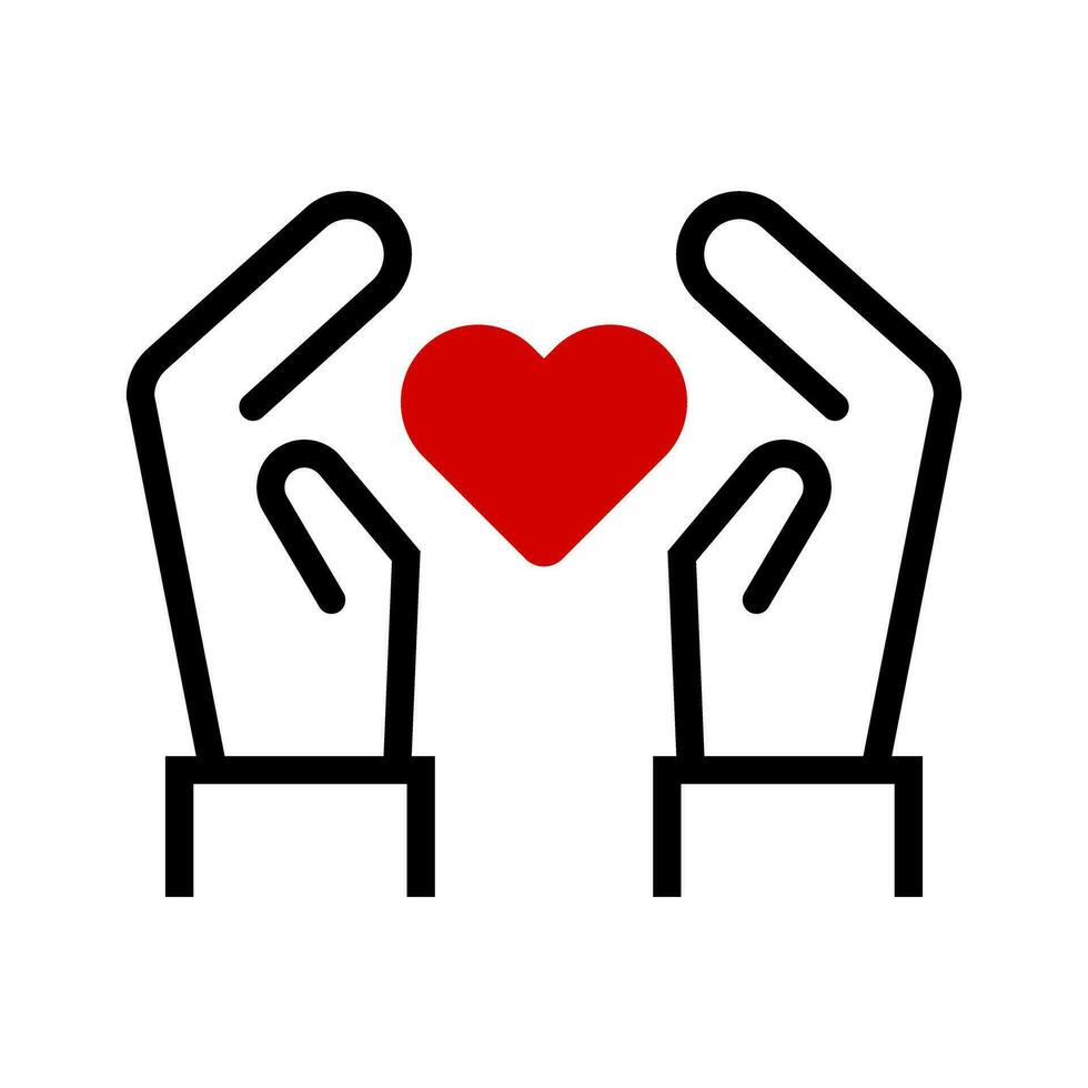 Hand and heart icon. Affection and love. Vector. vector