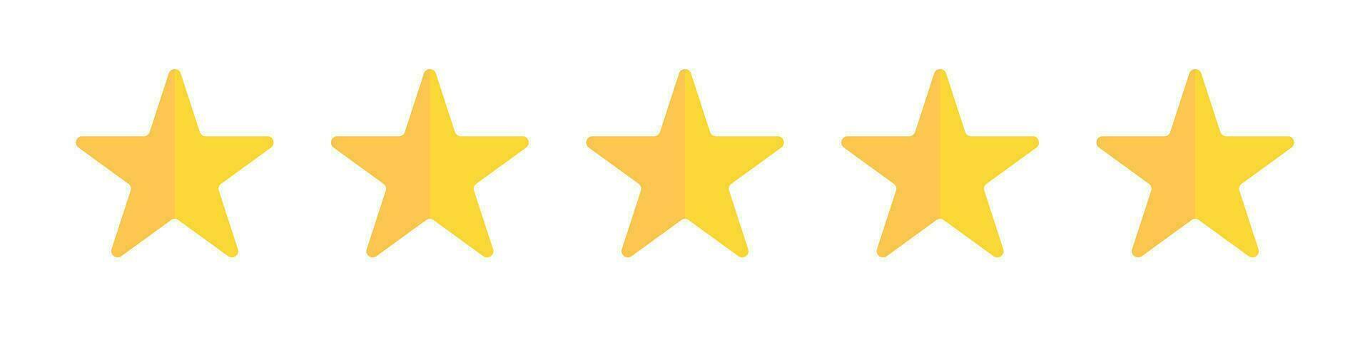 5-star icons. Review and rating of hotel and restaurant. Vector. vector