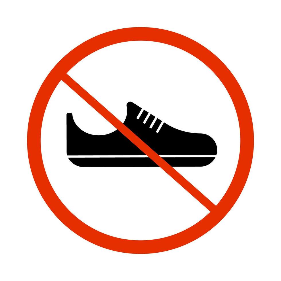 No shoes allowed. Please take off your shoes. Vector. vector