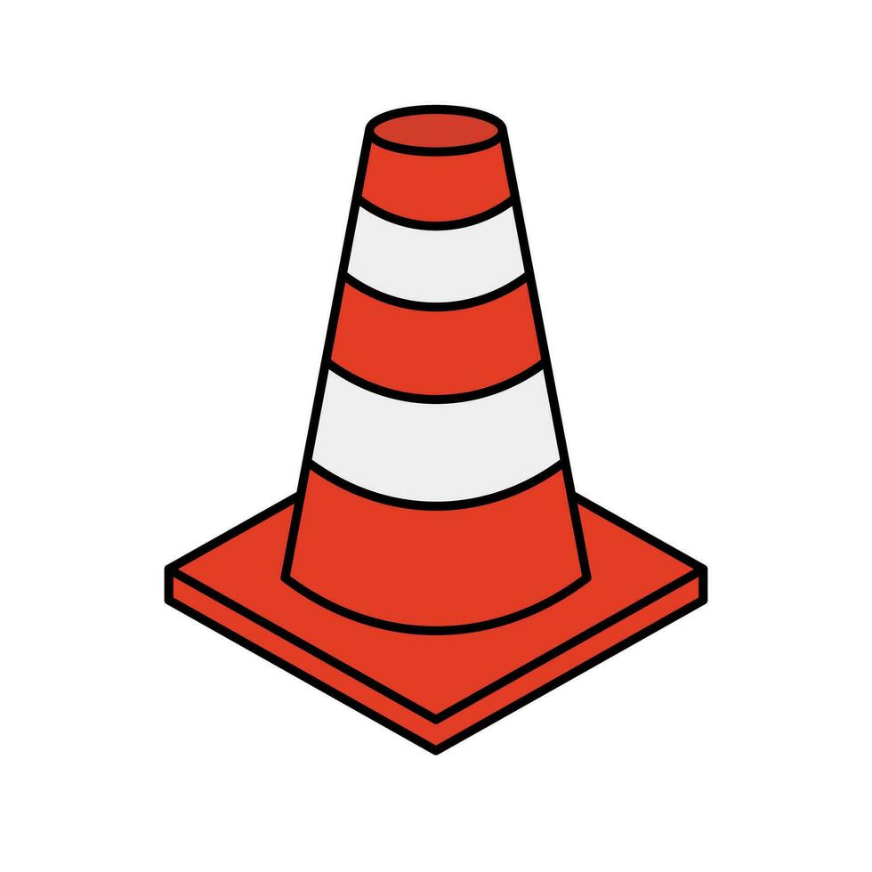 la carretera cono icono. tráfico mantenimiento artículo. pilón y la seguridad cono. vector. vector