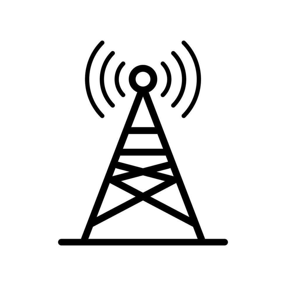 Broadcast relay station and base station. Radio tower icon. Vector. vector