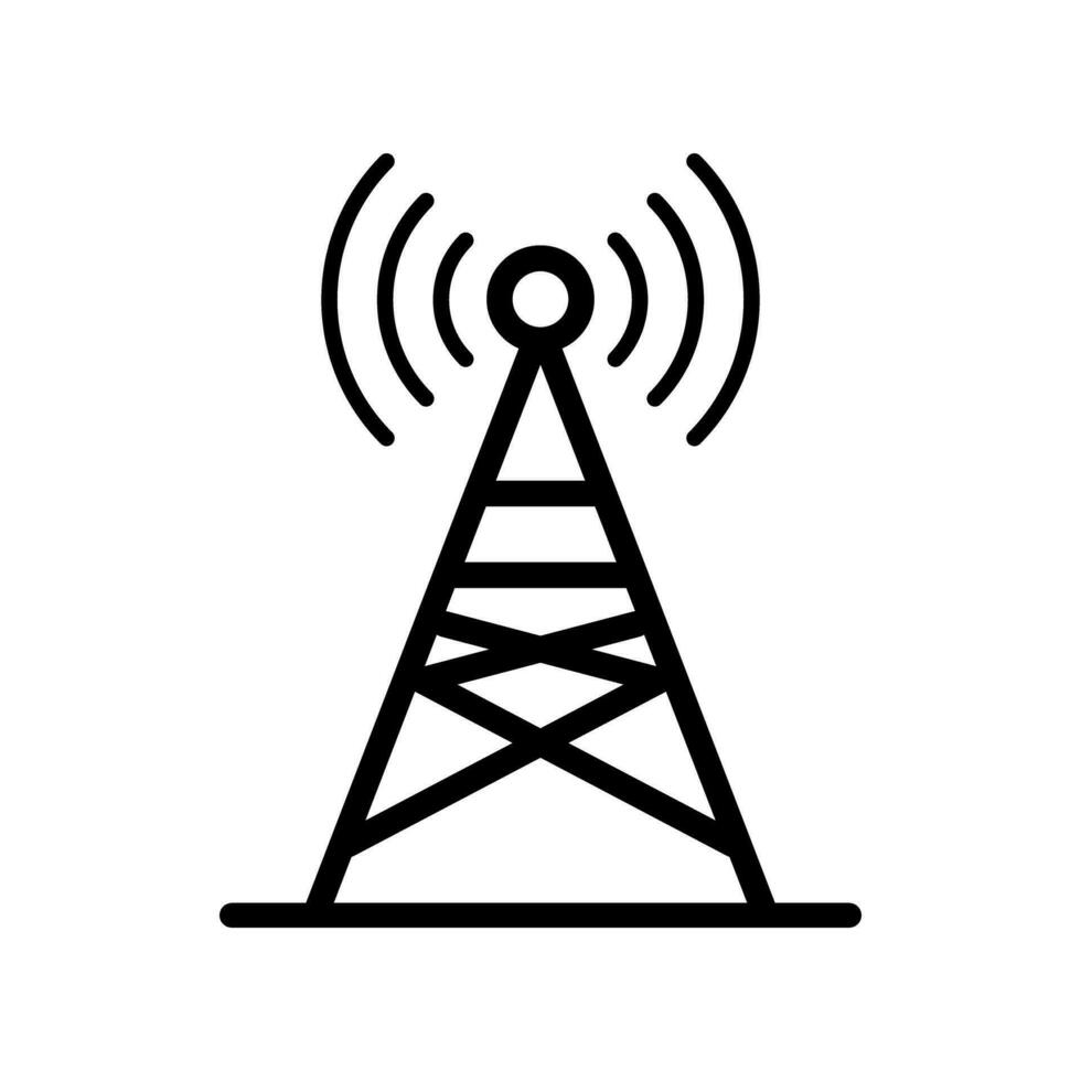 Broadcast relay station and base station. Radio tower icon. Vector. vector