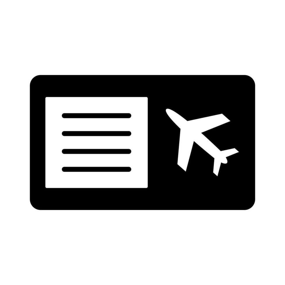 Airplane boarding pass silhouette icon. Vector. vector