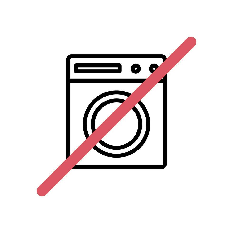 Prohibition of laundry. Prohibition of washing machine use. Vector. vector