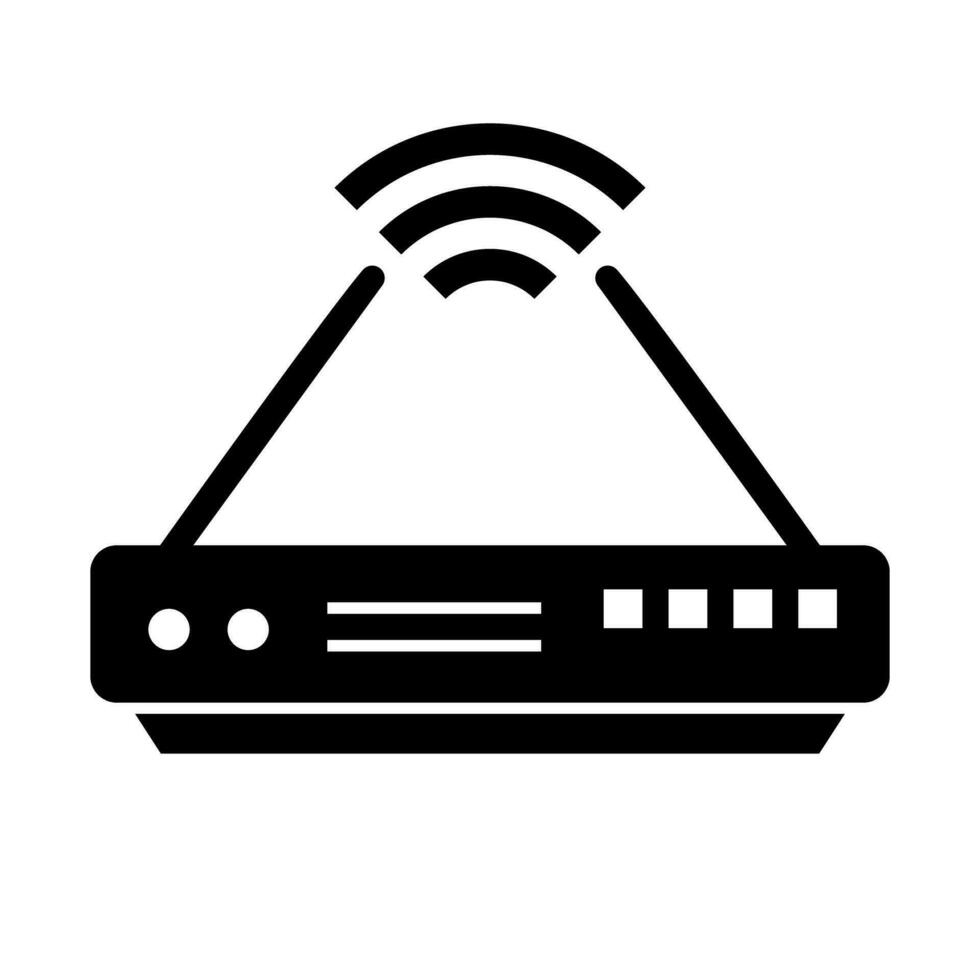 Wireless router silhouette icon. Internet Wi-Fi. Vector. vector