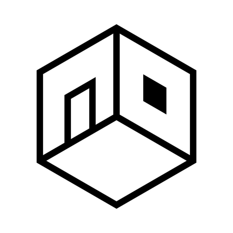 Simple room icon. Three-dimensional room. Vector. vector