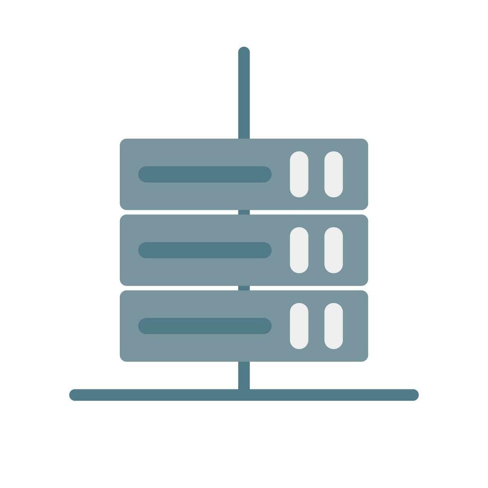 Server icon connected to the network. Vector. vector