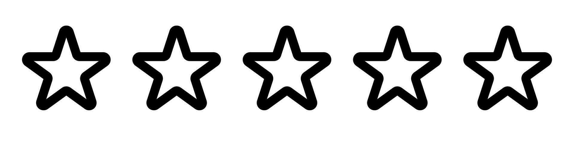 Simple five-star icon. Ratings and reviews. Ranking icons. Vectors. vector