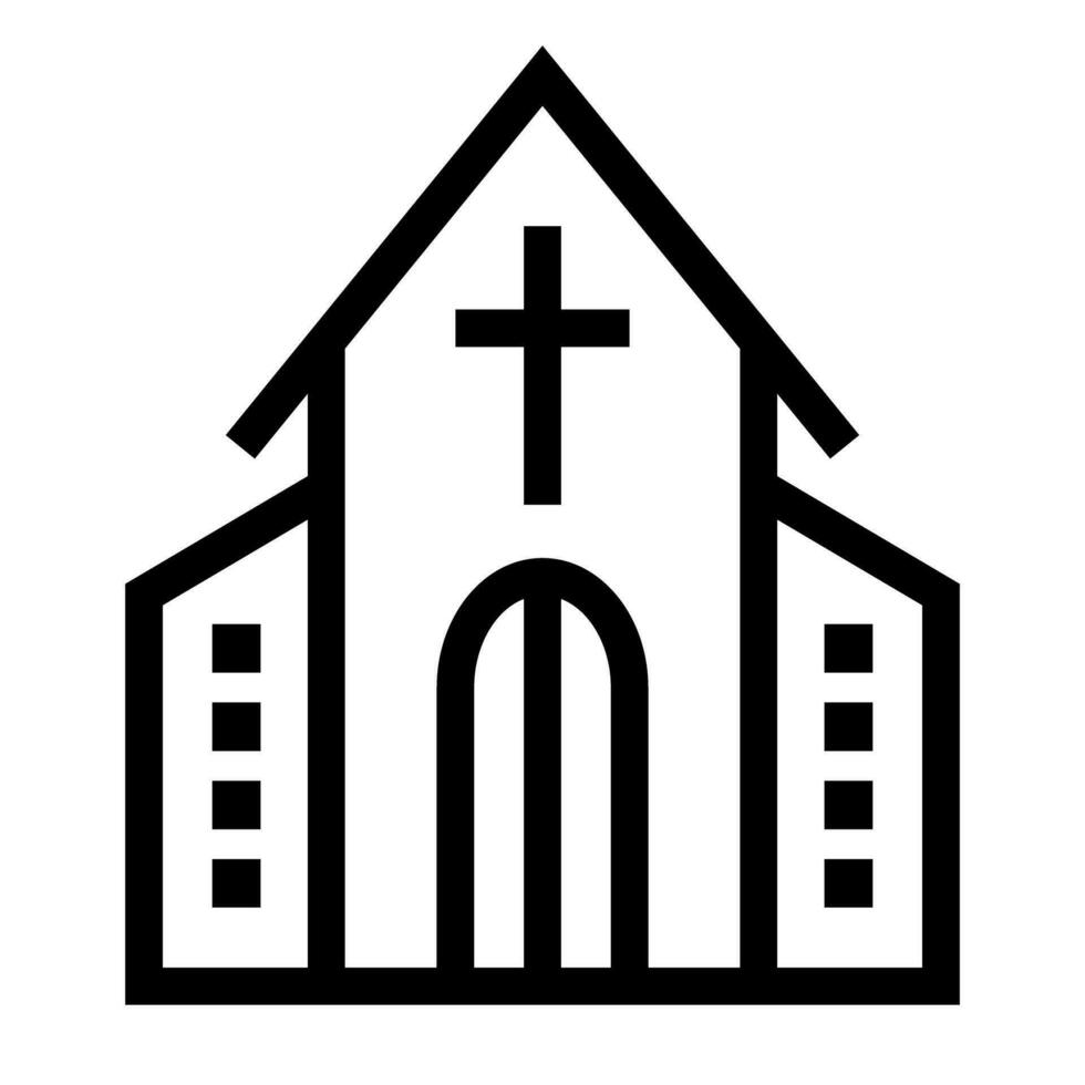 Iglesia salón icono. cristiano fe. vector. vector