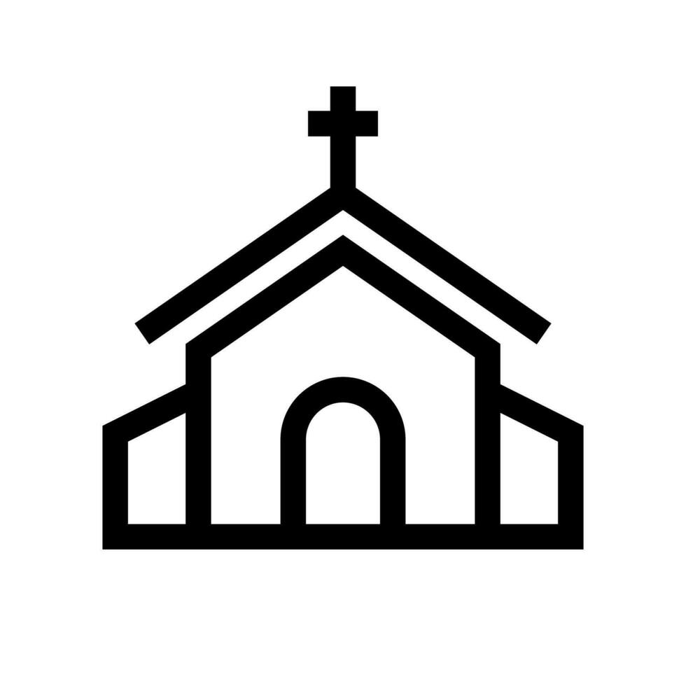 Simple chapel icon. Christian church of worship. Vector. vector
