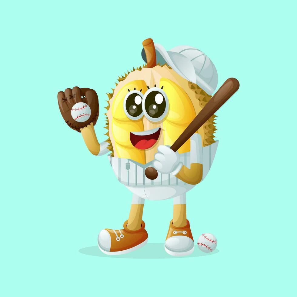 linda Durian personaje jugando béisbol vector