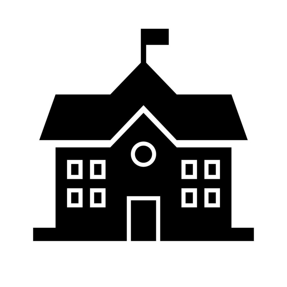 School Silhouette Icon. Educational institution. Vector. vector