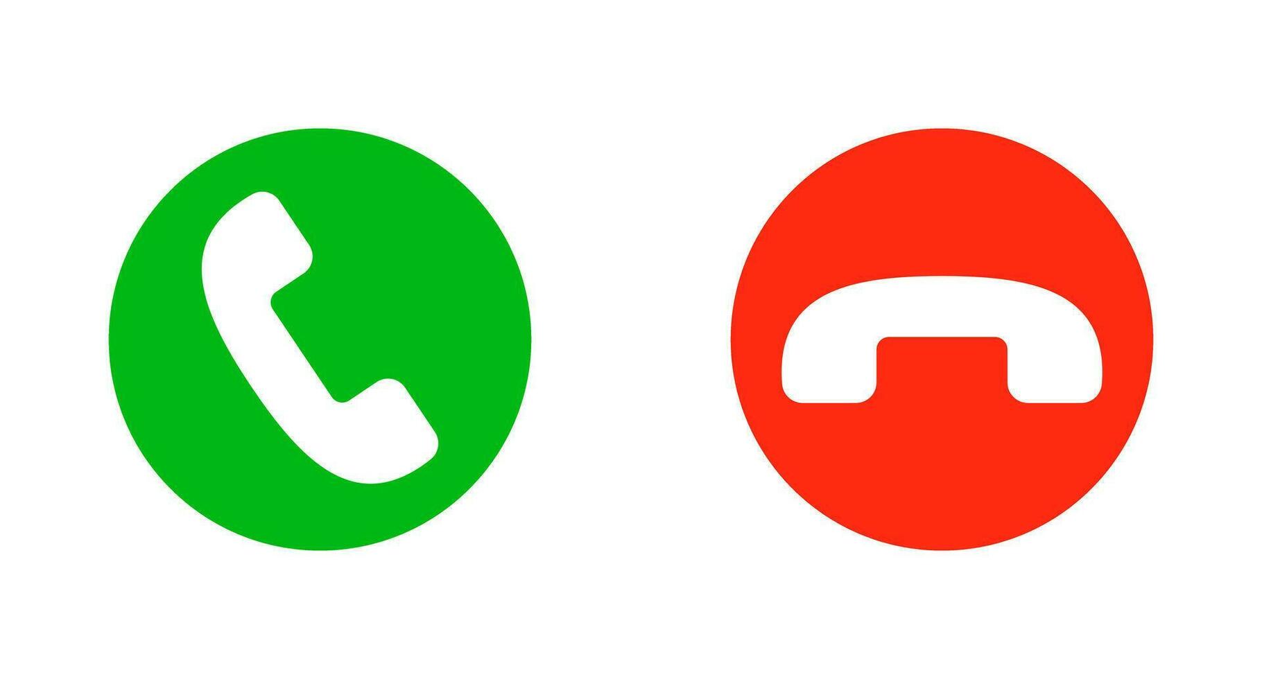 Phone call button and phone call rejection button icon set. Vector. vector