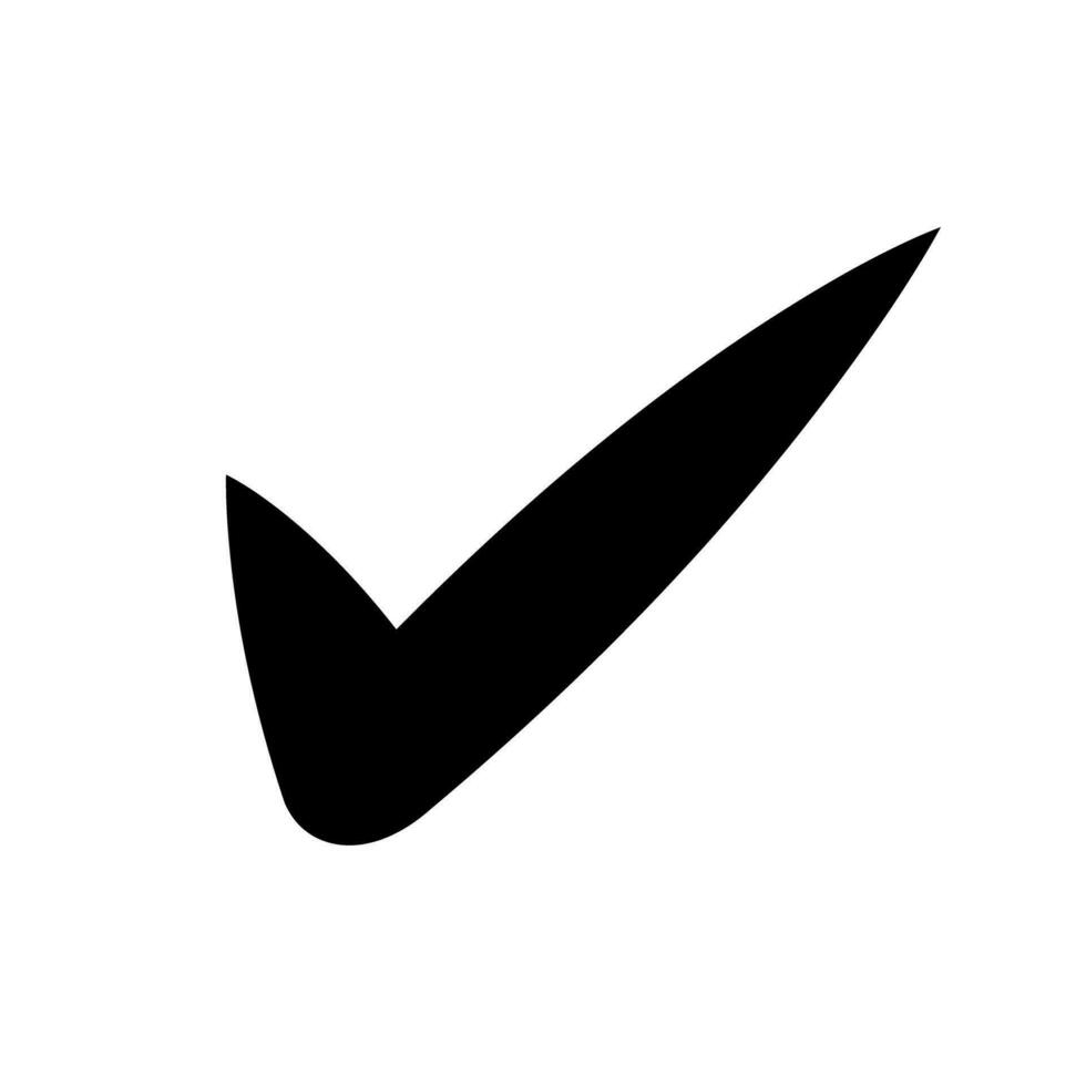 Check mark silhouette icon. Tick. Vector. vector